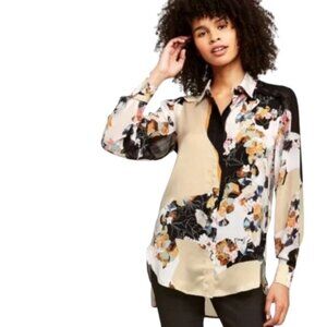3.1 Phillip Lim For Target floral long sleeve button down top size M